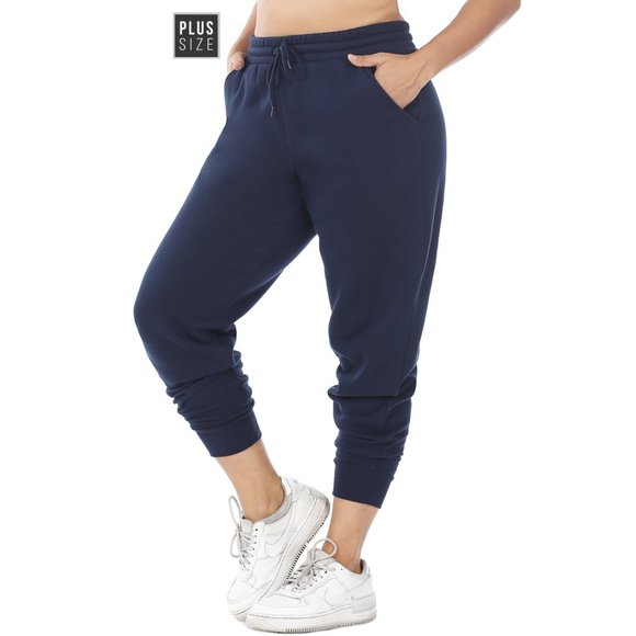 Plus Size Baggy Sweatpants with Pockets - Navy Blue Joggers - Picture 5 of 7